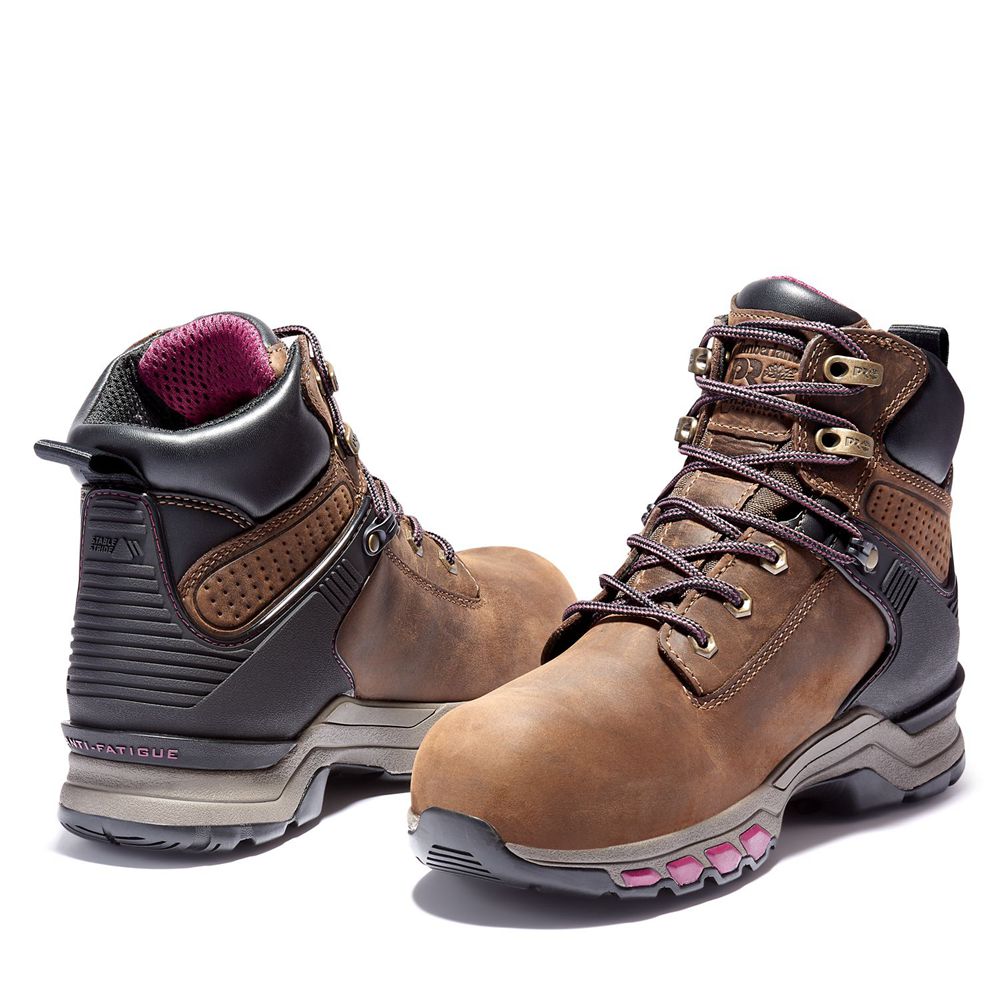 Timberland Womens Work Boots PRO® Hypercharge 6-Inch Composite-Toe Waterproof - Brown/Black - India